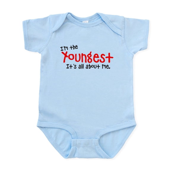 CafePress - I'm The Youngest Infant Bodysuit - Baby Light Bodysuit, Size Newborn - 24 Months
