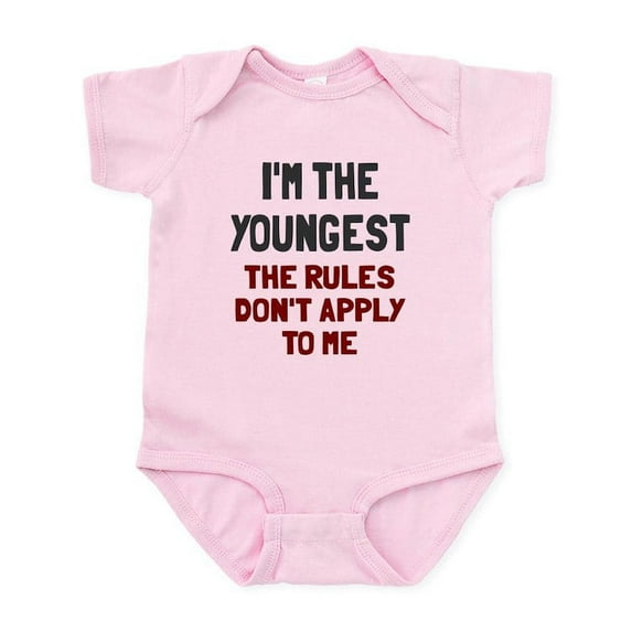 CafePress - I'm The Youngest Rules Don't Apply Infant Bodysuit - Baby Light Bodysuit, Size Newborn - 24 Months