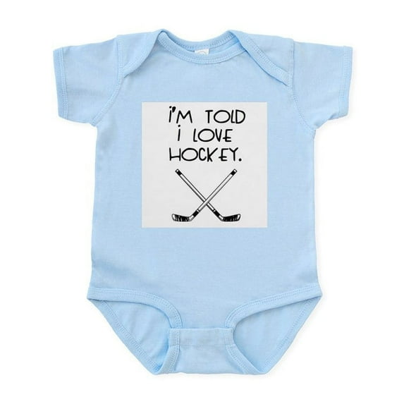 CafePress - I'm Told I Love Hockey Body Suit - Baby Light Bodysuit, Size Newborn - 24 Months