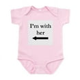 thumbnail image 1 of CafePress - I'm With Her Reverse Infant Creeper - Baby Light Bodysuit, Size Newborn - 24 Months, 1 of 4