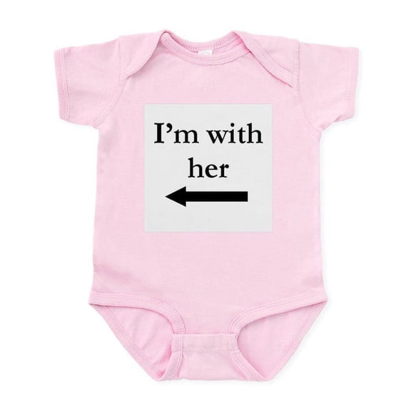 CafePress - I'm With Her Reverse Infant Creeper - Baby Light Bodysuit, Size Newborn - 24 Months