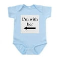 thumbnail image 1 of CafePress - I'm With Her Reverse Infant Creeper - Baby Light Bodysuit, Size Newborn - 24 Months, 1 of 4