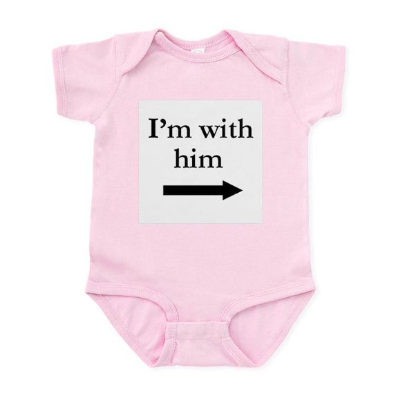 CafePress - I'm With Him Reverse Infant Creeper - Baby Light Bodysuit, Size Newborn - 24 Months