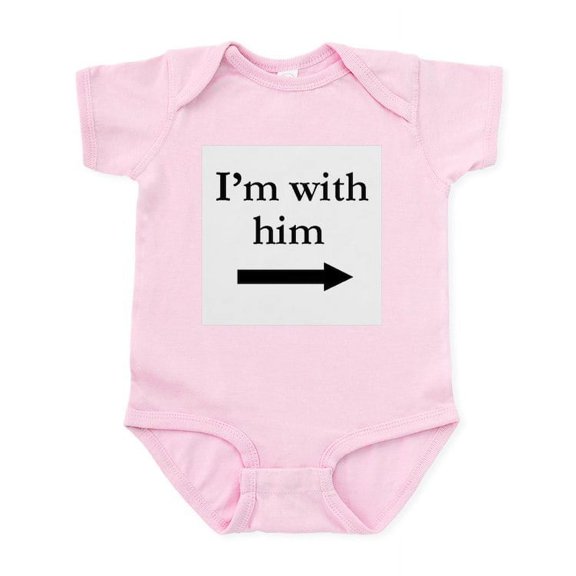 CafePress - I'm With Him Reverse Infant Creeper - Baby Light Bodysuit, Size Newborn - 24 Months