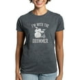 thumbnail image 1 of CafePress - I'm With The Drummer Women's Classic T Shirt - Women's Traditional Fit Dark T-Shirt, 1 of 4