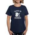 thumbnail image 1 of CafePress - I'm With The Drummer Women's Classic T Shirt - Women's Traditional Fit Dark T-Shirt, 1 of 4