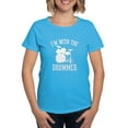 thumbnail image 1 of CafePress - I'm With The Drummer Women's Classic T Shirt - Women's Traditional Fit Dark T-Shirt, 1 of 4