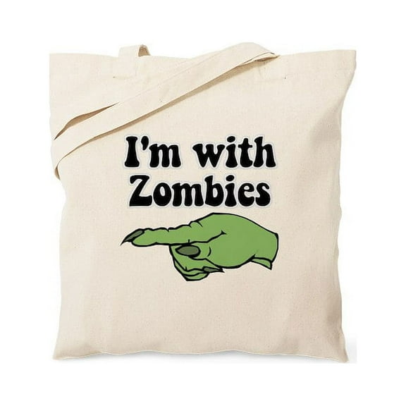 CafePress - I'm With Zombies Halloween Tote Bag - Unisex Canvas Tote Bag, Beige, 1-Piece