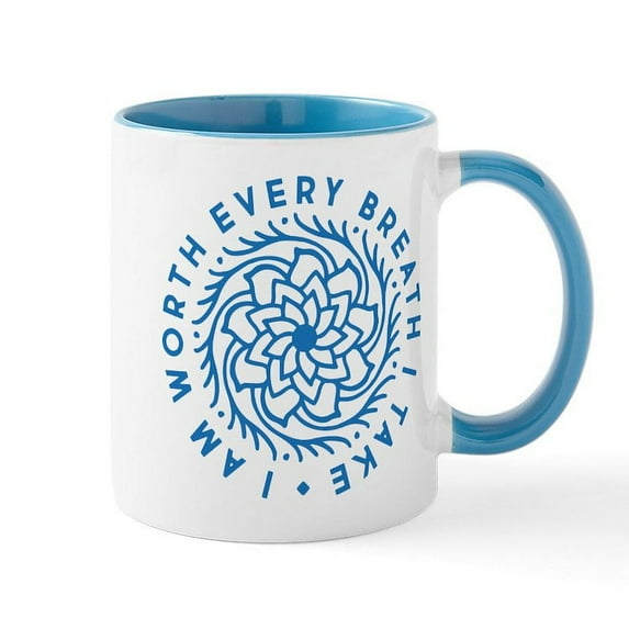 CafePress - I'm Worth Every Breath I Take - 11 oz Ceramic Mug - Novelty Coffee Tea Cup