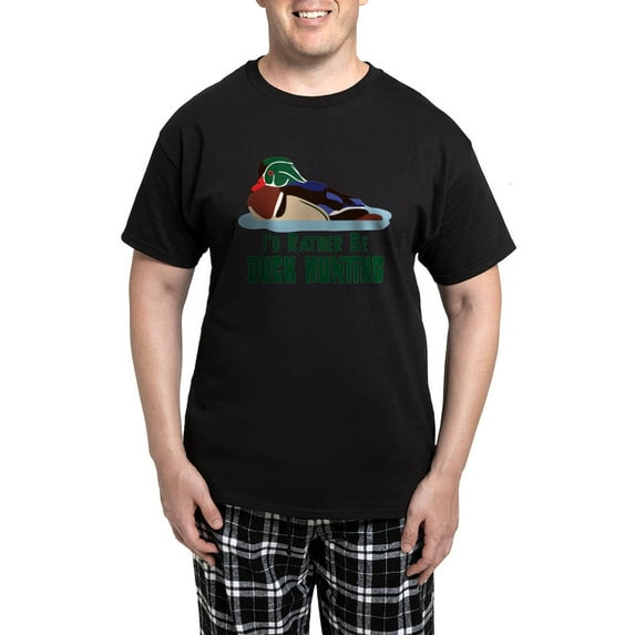 CafePress - ID RATHER BE DUCK HUNTING Pajamas - Men's Dark Loose Fit Cotton Pajama Set