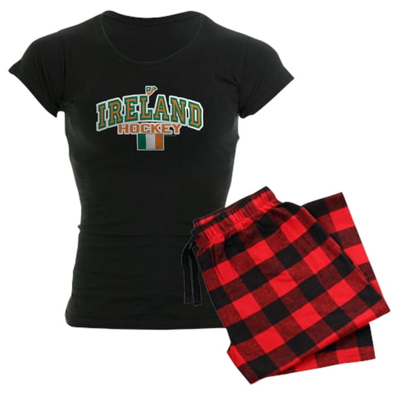 CafePress - IE Ireland(Eire/Erin)Hockey Women's Dark Pajamas - Women's Short Sleeve Print T-Shirt and Pants Dark Cotton Pajama Set