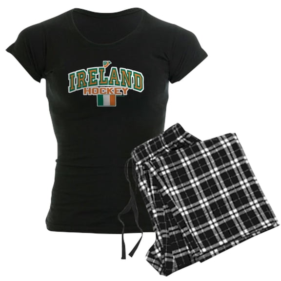 CafePress - IE Ireland(Eire/Erin)Hockey Women's Dark Pajamas - Women's Short Sleeve Print T-Shirt and Pants Dark Cotton Pajama Set