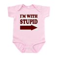 thumbnail image 1 of CafePress - IM WITH STUPID (Arrow) Infant Bodysuit - Baby Light Bodysuit, Size Newborn - 24 Months, 1 of 4