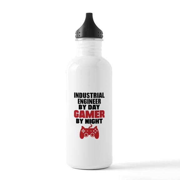 CafePress - INDUSTRIAL ENGINEER BY DAY GAMER BY NIGHT Sports W - Stainless Steel Water Bottle, Sports Bottle, 1.0L