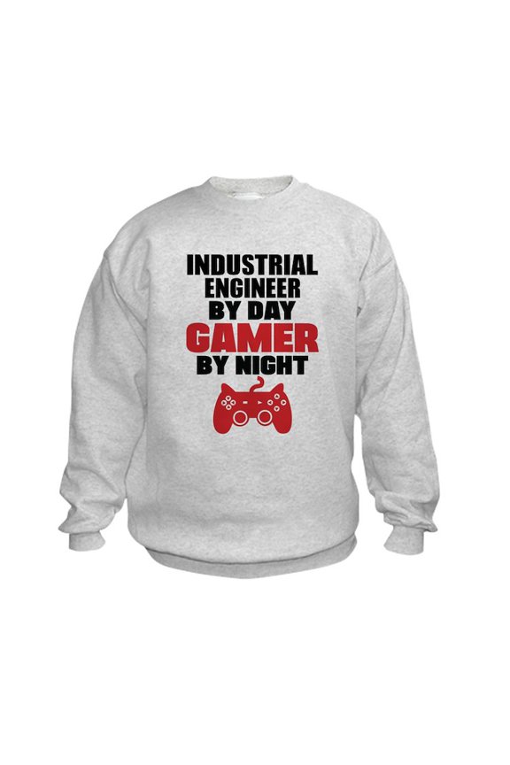 - INDUSTRIAL ENGINEER BY DAY GAMER BY NIGHT Sweatshi - Kids Sweatshirt, Youth Crew Neck Sweatshirt