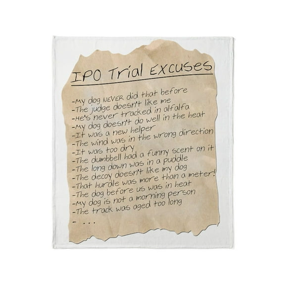 CafePress - IPO Trial Excuses Throw Blanket - Soft Fleece Throw Blanket, 50"x60" for All Ages