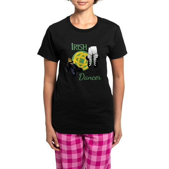 CafePress - IRISH STEP Dancer Pajamas - Women's Short Sleeve Print T-Shirt and Pants Dark Cotton Pajama Set