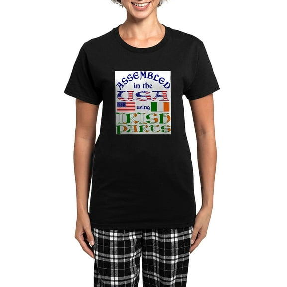CafePress - IRISHPARTS4DONE - Women's Short Sleeve Print T-Shirt and Pants Dark Cotton Pajama Set