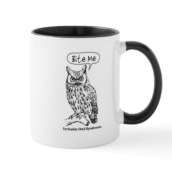 CafePress - IRRITABLE OWL Mug - 11 oz Ceramic Mug - Novelty Coffee Tea Cup