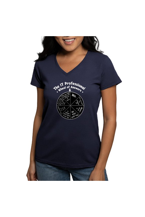 - IT Response Wheel T Shirt - Women's V-Neck Dark T-Shirt