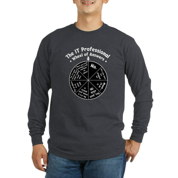 CafePress - IT Wheel Of Answers Long Sleeve Dark T Shirt - Long Sleeve Dark T-Shirt