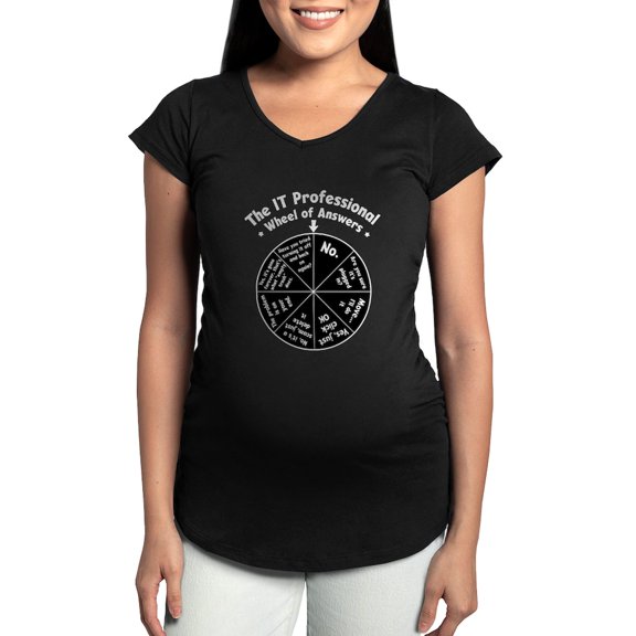 CafePress - IT Wheel Of Answers Maternity Dark T Shirt - Maternity Dark T-Shirt