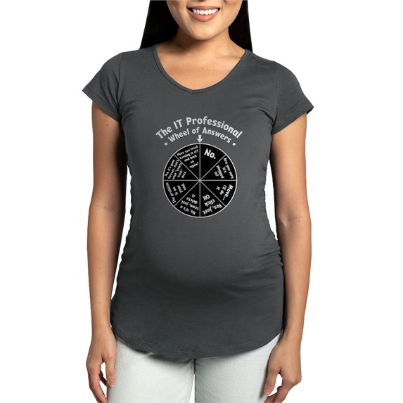 CafePress - IT Wheel Of Answers Maternity Dark T Shirt - Maternity Dark T-Shirt
