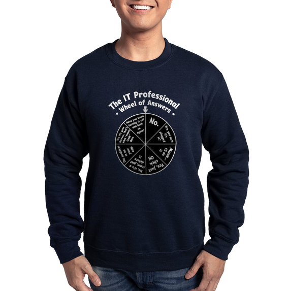 CafePress - IT Wheel Of Answers Sweatshirt (Dark) - Classic Crew Neck Sweatshirt