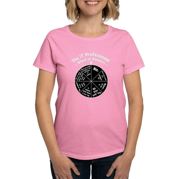 CafePress - IT Wheel Of Answers Women's Dark T Shirt - Women's Traditional Fit Dark T-Shirt