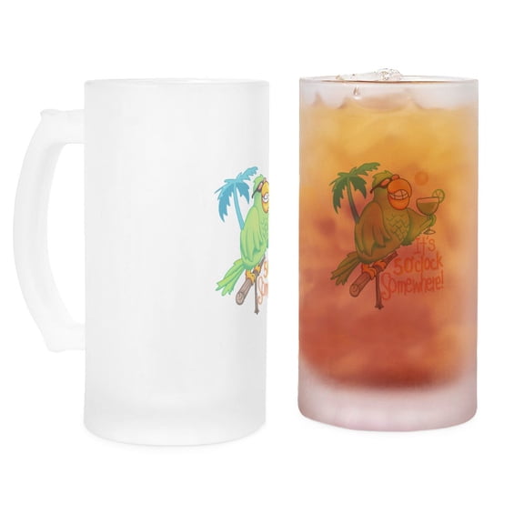 CafePress - ITS FIVE O CLOCK SOMEWHERE Frosted Stein - 16 oz Frosted Glass Beer Mug