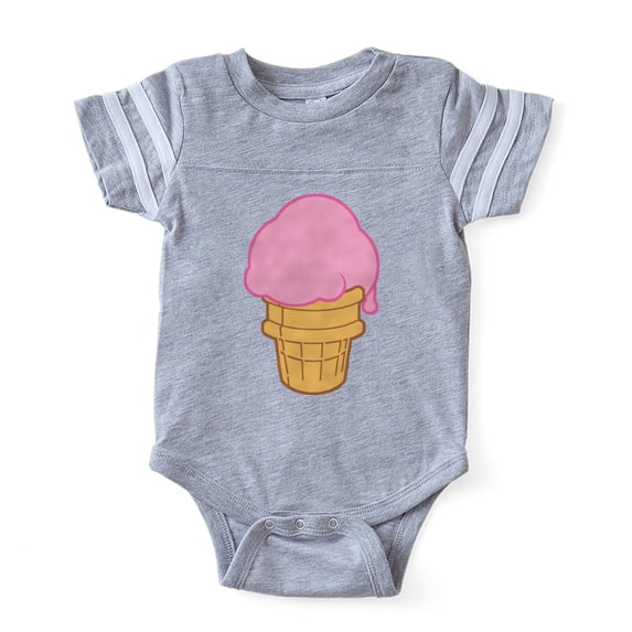 CafePress - Ice Cream Pink - Cute Infant Baby Football Bodysuit