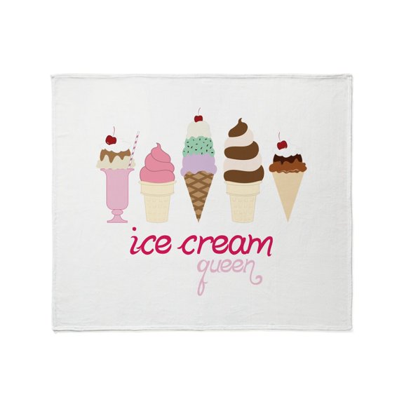 CafePress - Ice Cream Queen Throw Blanket - Soft Fleece Throw Blanket, 50"x60" for All Ages
