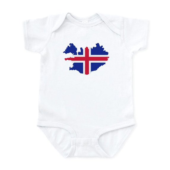 CafePress - Iceland Map Flag Infant Bodysuit - Baby Light Bodysuit, Size Newborn - 24 Months