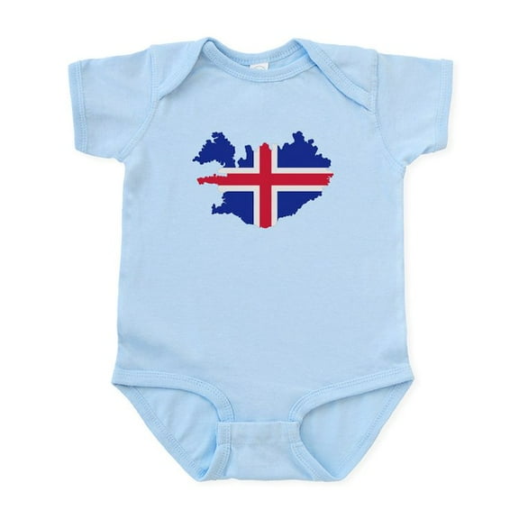 CafePress - Iceland Map Flag Infant Bodysuit - Baby Light Bodysuit, Size Newborn - 24 Months