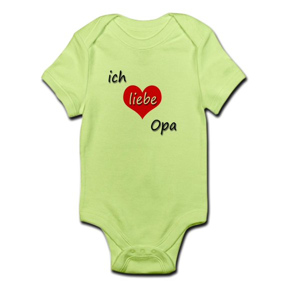 CafePress - Ich Liebe Opa I Love Grandpa In German Infant Body - Baby Light Bodysuit
