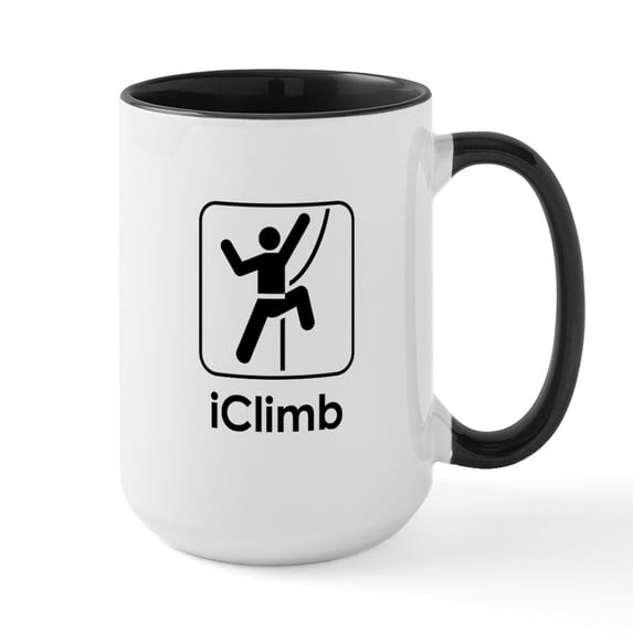 CafePress - Iclimb Large Mug - 15 oz Ceramic Large White Novelty Mug