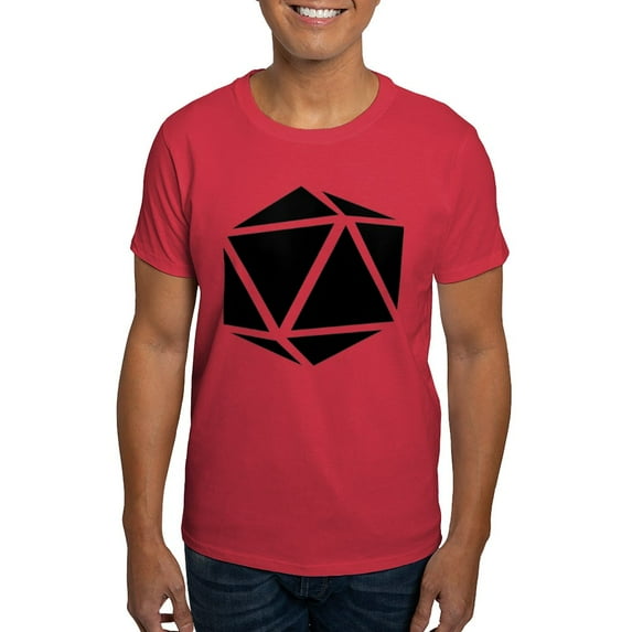 CafePress - Icosahedron Black Dark T Shirt - Men's Classic Graphic Cotton T-Shirt