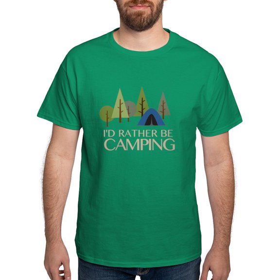 CafePress - Id Rather Be Camping T Shirt - Men's Classic Graphic Cotton T-Shirt