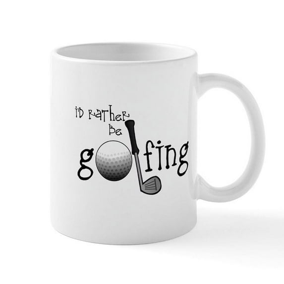 CafePress - Id Rather Be Golfing Mug - 11 oz Ceramic Mug - Novelty Coffee Tea Cup