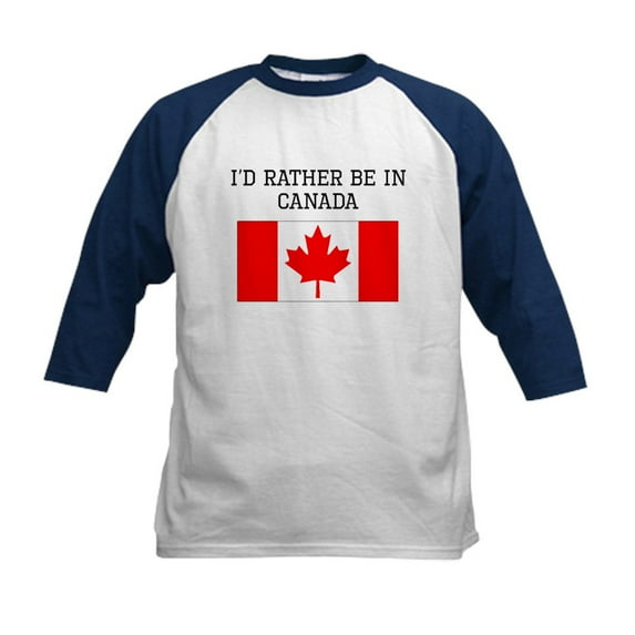 CafePress - Id Rather Be In Canada Baseball Jersey - Kids Cotton Baseball Jersey, 3/4 Sleeve Shirt