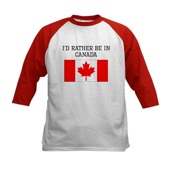 CafePress - Id Rather Be In Canada Baseball Jersey - Kids Cotton Baseball Jersey, 3/4 Sleeve Shirt