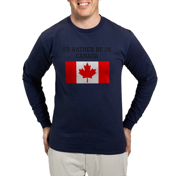 CafePress - Id Rather Be In Canada Men's Long Sleeve T Shirt - Long Sleeve Dark T-Shirt