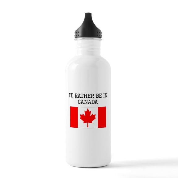 CafePress - Id Rather Be In Canada Water Bottle - Stainless Steel Water Bottle, Sports Bottle, 1.0L