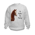 thumbnail image 1 of CafePress - Id Rather Be Riding! Horse Kids Sweatshirt - Kids Sweatshirt, Youth Crew Neck Sweatshirt, 1 of 4