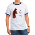thumbnail image 1 of CafePress - Id Rather Be Riding! Horse Ringer T - 100% Cotton Ringed T-Shirt, 1 of 4