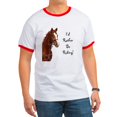 thumbnail image 1 of CafePress - Id Rather Be Riding! Horse Ringer T - 100% Cotton Ringed T-Shirt, 1 of 4