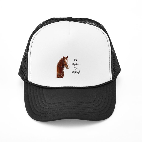 CafePress - Id Rather Be Riding! Horse - Adjustable Unisex Printed Trucker Hat with Mesh Back