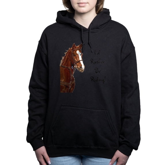 CafePress - Id Rather Be Riding! Horse Women's Hooded Sweatshi - Pullover Hoodie, Classic & Comfortable Hooded Sweatshirt