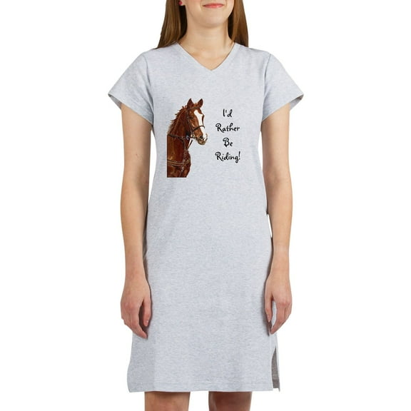 CafePress - Id Rather Be Riding! Horse - Women's Nightshirt