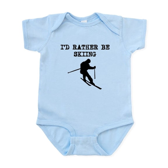 CafePress - Id Rather Be Skiing Body Suit - Baby Light Bodysuit, Size Newborn - 24 Months